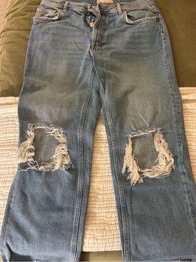 We The Free light blue denim jeans with contrast stitching